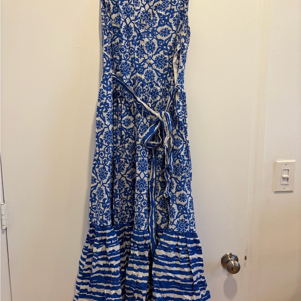 Blue and White Maxi Dress